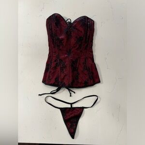 Vintage Strapless Scarlet Corset Set